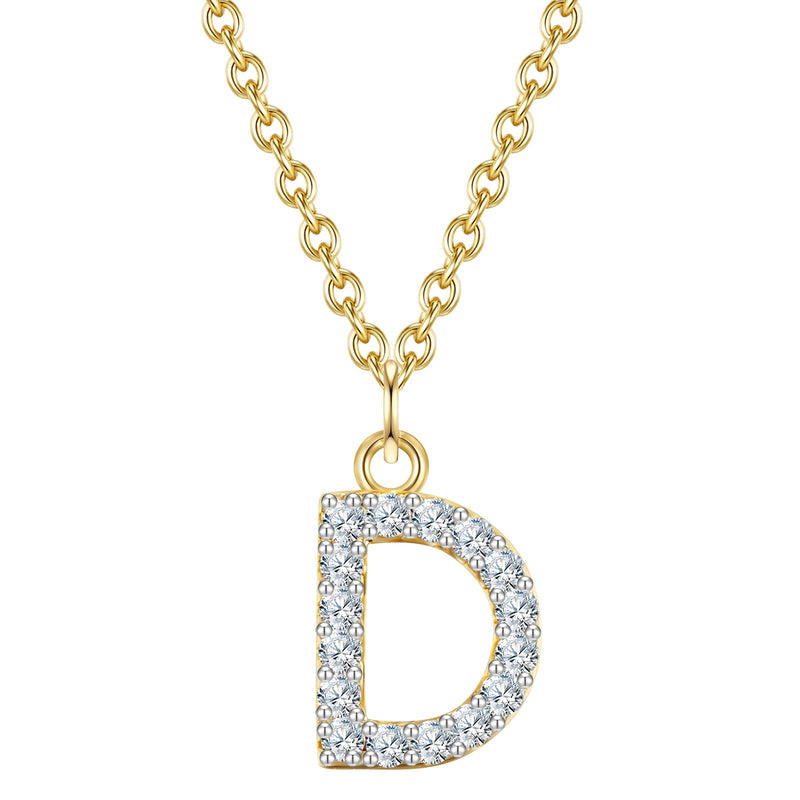 Kette mit Anhänger Sterling Silber gelbgold Zirkonia weiß