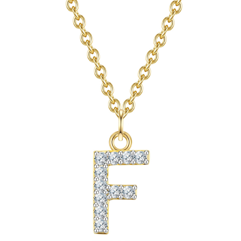 Kette mit Anhänger Sterling Silber gelbgold Zirkonia weiß