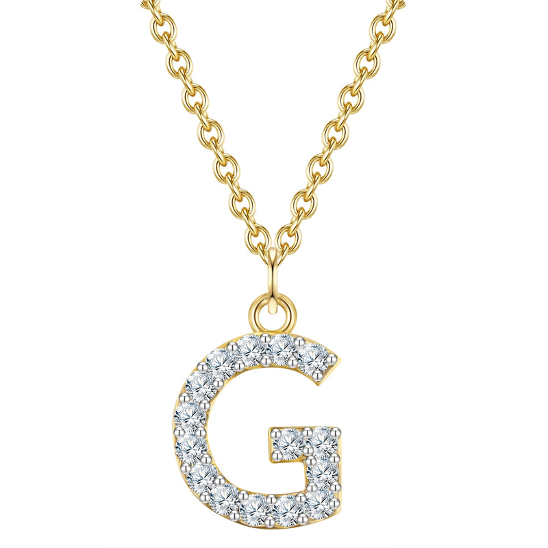 Kette mit Anhänger Sterling Silber gelbgold Zirkonia weiß