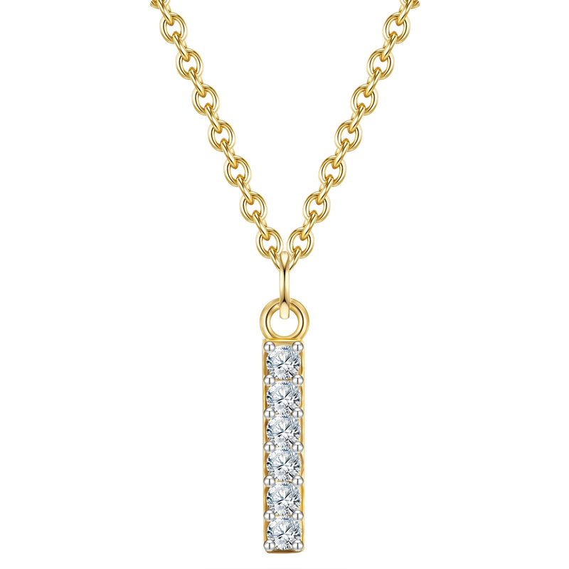 Kette mit Anhänger Sterling Silber gelbgold Zirkonia weiß