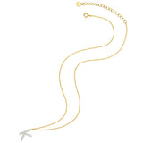 Kette mit Anhänger Sterling Silber gelbgold Zirkonia weiß