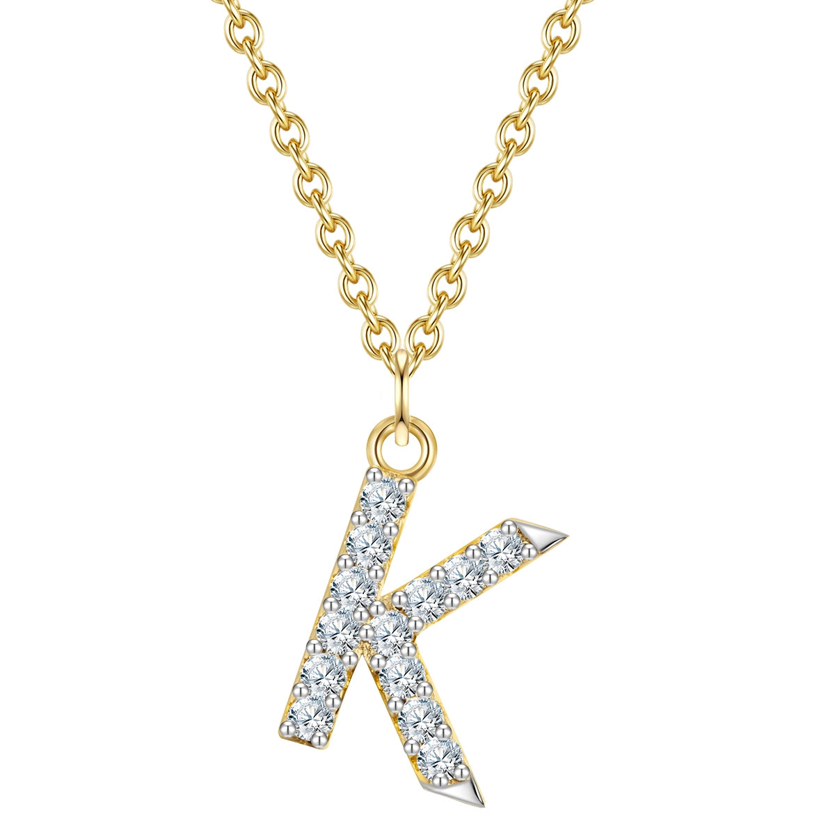 Kette mit Anhänger Sterling Silber gelbgold Zirkonia weiß