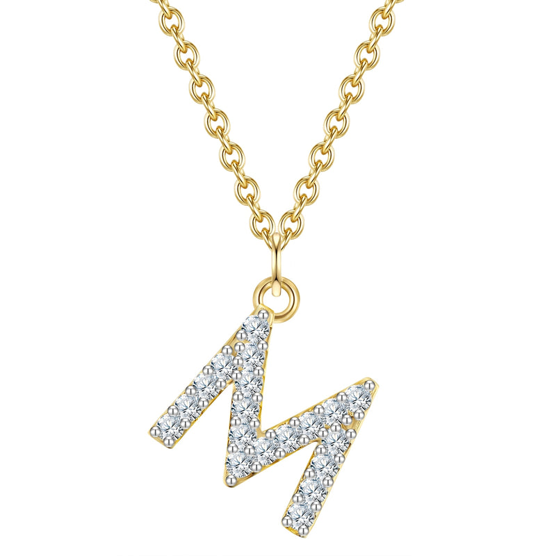 Kette mit Anhänger Sterling Silber gelbgold Zirkonia weiß