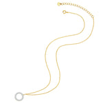 Kette mit Anhänger Sterling Silber gelbgold Zirkonia weiß