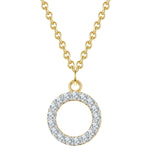 Kette mit Anhänger Sterling Silber gelbgold Zirkonia weiß