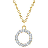 Kette mit Anhänger Sterling Silber gelbgold Zirkonia weiß