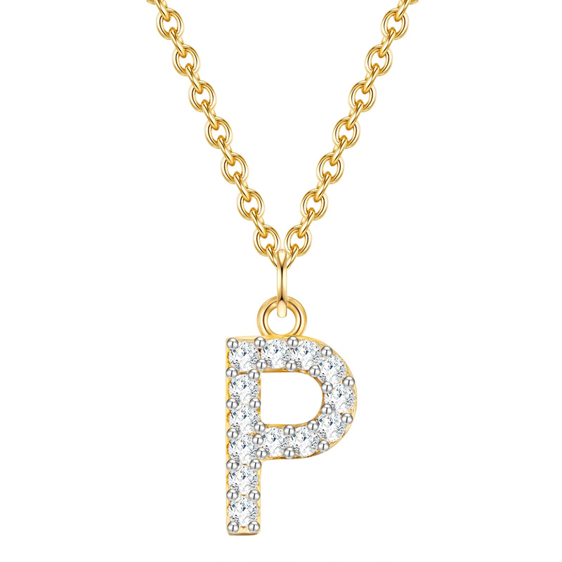 Kette mit Anhänger Sterling Silber gelbgold Zirkonia weiß