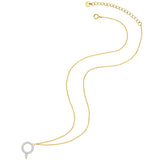 Kette mit Anhänger Sterling Silber gelbgold Zirkonia weiß