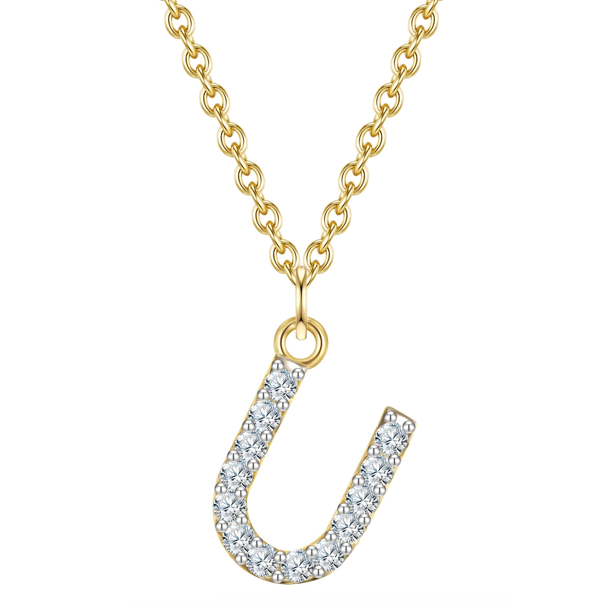 Kette mit Anhänger Sterling Silber gelbgold Zirkonia weiß