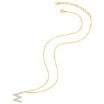Kette mit Anhänger Sterling Silber gelbgold Zirkonia weiß