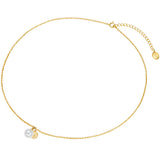 Kette mit Anhänger Sterling Silber gelbgold Süßwasser-Zuchtperle weiß