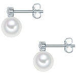 Ohrstecker Sterling Silber Süßwasser Zuchtperle weiß Zirkonia weiß