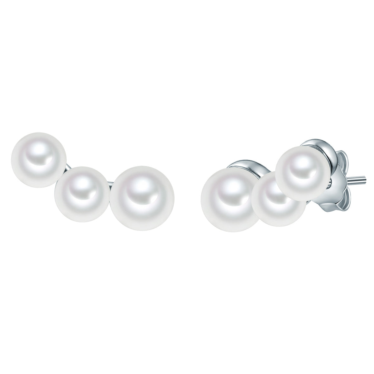 Ohrstecker Sterling Silber Süßwasser-Zuchtperle weiß