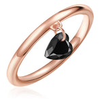 Ring Sterling Silber rosévergoldet Spinell schwarz