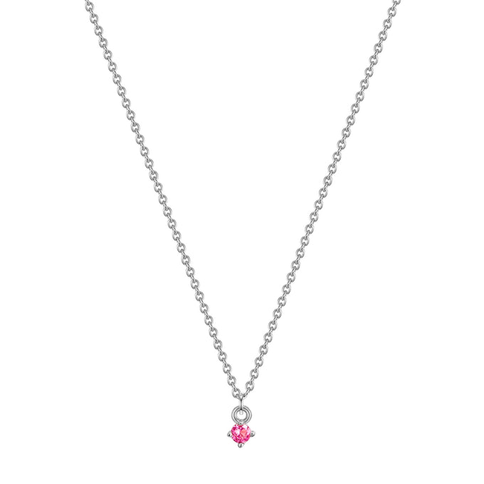 Kette mit Anhänger Sterling Silber Turmalin rosa