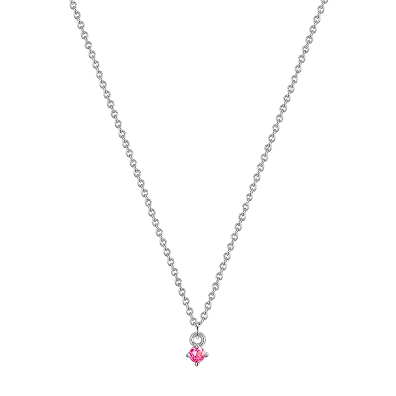 Kette mit Anhänger Sterling Silber Turmalin rosa