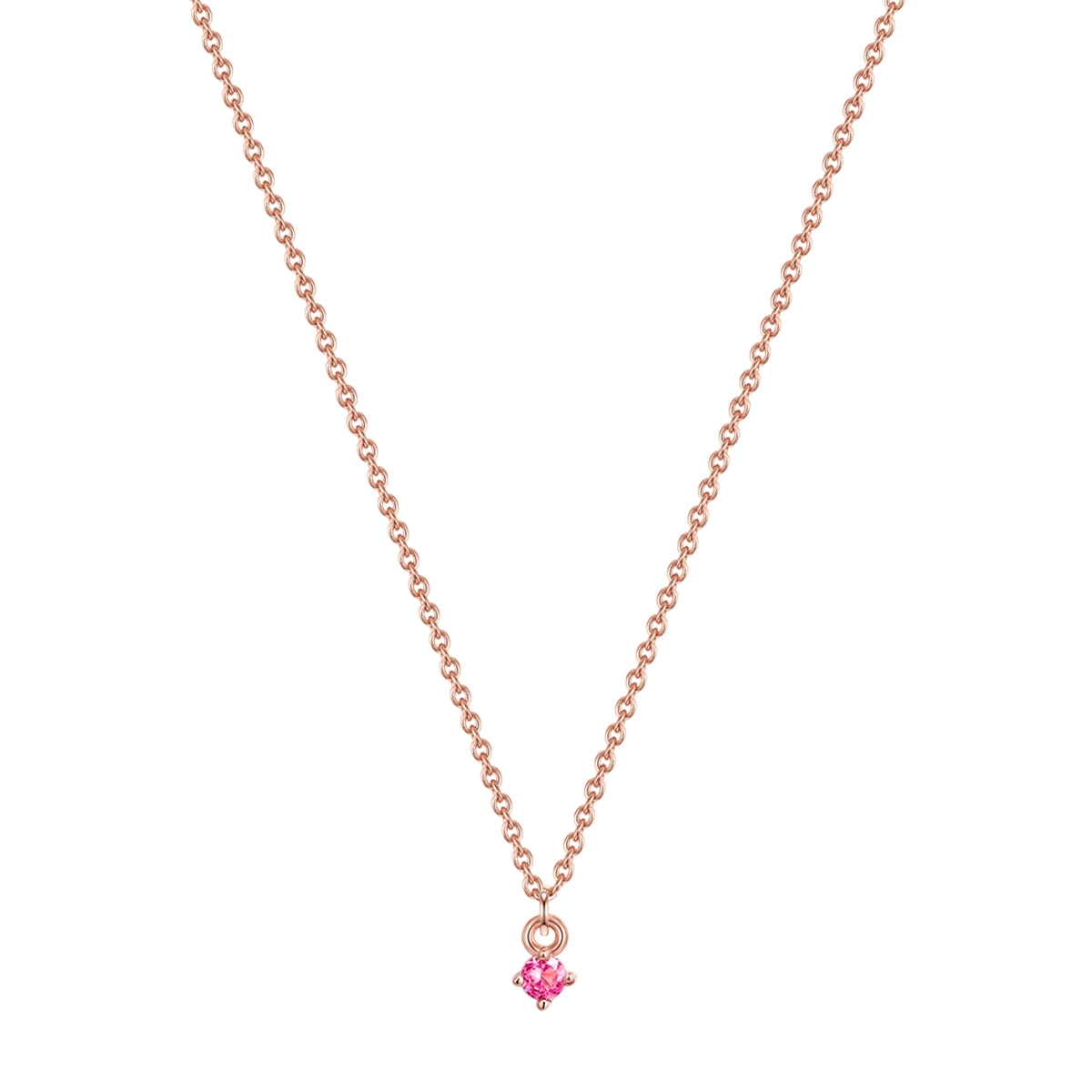 Kette mit Anhänger Sterling Silber rosévergoldet Turmalin rosa