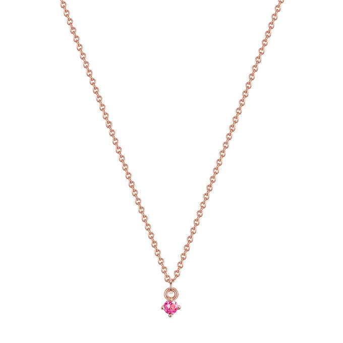 Kette mit Anhänger Sterling Silber rosévergoldet Turmalin rosa