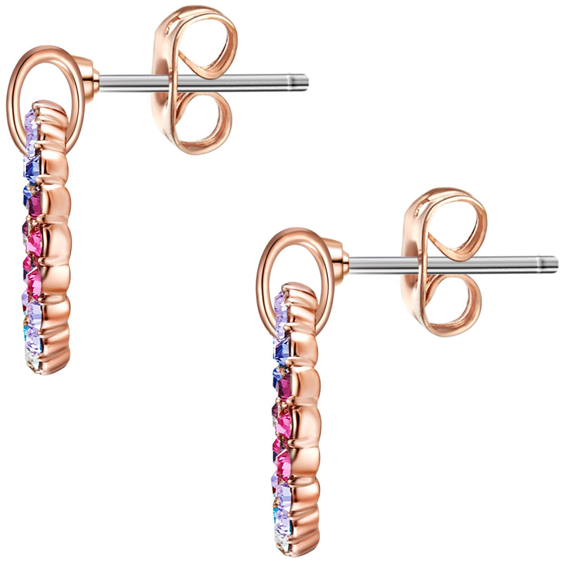 Ohrstecker roségold verziert mit Kristallen von Swarovski® bunt