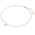 Kette roségold Muschelkernperle weiß