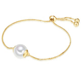 Armband gelbgold Muschelkernperle weiß