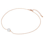 Kette roségold Muschelkernperle weiß