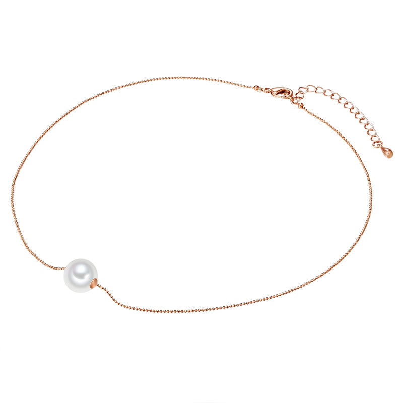 Kette roségold Muschelkernperle weiß
