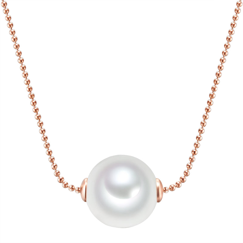 Kette roségold Muschelkernperle weiß