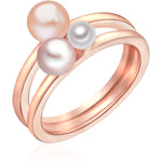 Ring Sterling Silber roségold Süßwasser-Zuchtperle multicolor