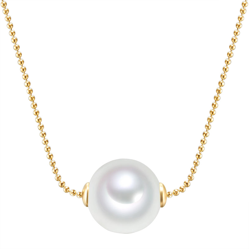 Kette gelbgold Muschelkernperle weiß