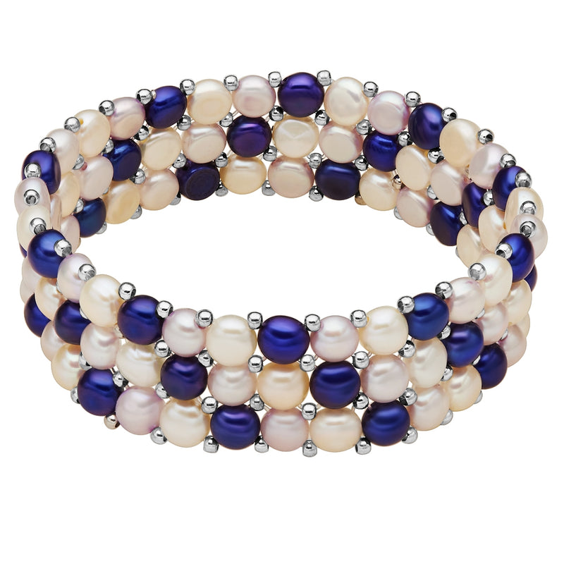 Armband Süßwasser-Zuchtperle multicolor