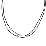 Kette schwarz Süßwasser-Zuchtperle multicolor