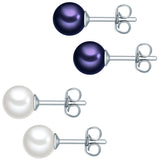 2er Set Ohrstecker Muschelkernperle weiß violett
