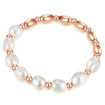 Armband roségold Süßwasser-Zuchtperle weiß