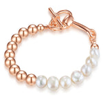 Armband roségold Süßwasser-Zuchtperle weiß