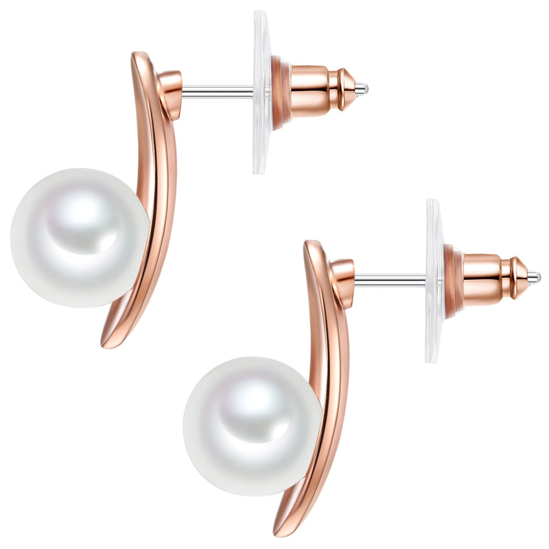 Ohrhänger roségold Muschelkernperle weiß