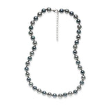 Kette Muschelkernperle anthrazit silbergrau