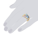 3er Set Ringe gelbgold verziert mit Kristallen von Swarovski® bunt