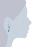 Ohrhänger verziert mit Kristallen von Swarovski® weiß Katzenauge blau