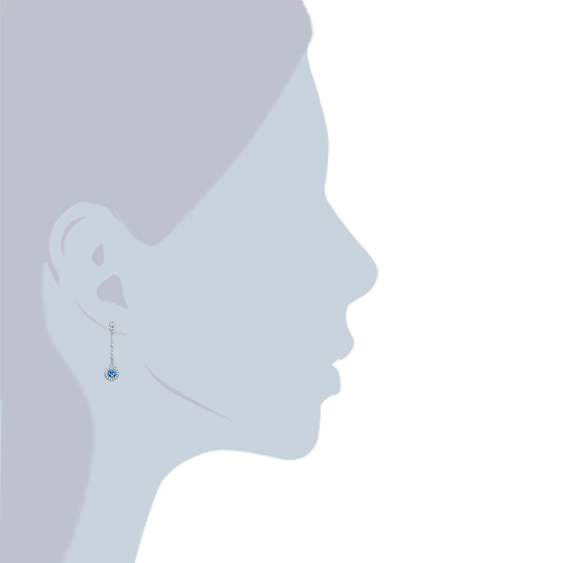 Ohrhänger verziert mit Kristallen von Swarovski® weiß Glas hellblau