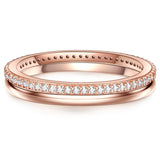 2er Set Ringe roségold Zirkonia weiß