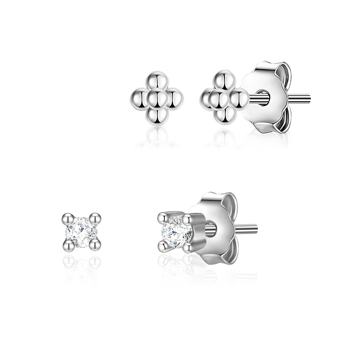 2er Set Ohrstecker Zikonia weiß