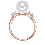 Ring roségold Muschelkernperle weiß Zirkonia weiß