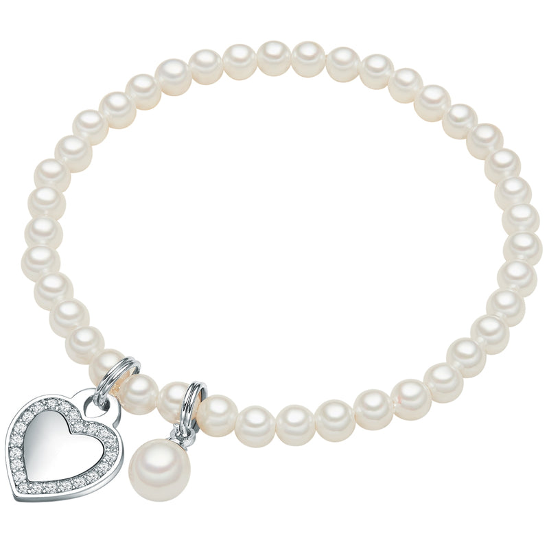 Armband Muschelkernperle weiß Zirkonia weiß