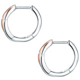 Creolen Sterling Silber bicolor Diamant weiß