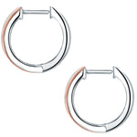 Creolen Sterling Silber bi-Color Diamant weiß