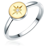 Ring Sterling Silber bicolor Diamant weiß