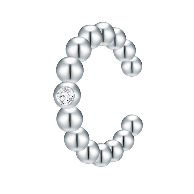 Ohrklemmen Sterling Silber Diamant weiß
