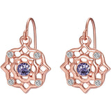 Ohrhänger roségold verziert mit Kristallen von Swarovski® weiß lila