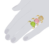 3er Set Ringe verziert mit Kristallen von Swarovski® weiß hellblau